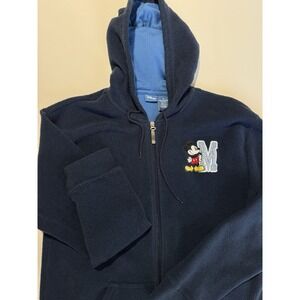 Disney Parks Womens Blue Jacket Hooded Mickey Mouse Long Sleeve Size Medium